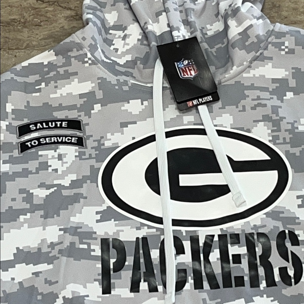 GreenBay Packers NFL Gray Camouflage Hoodie NWT - Picture 2 of 7